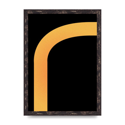 Orange Glow Line Abstract Six Printed Poster - A3 framed