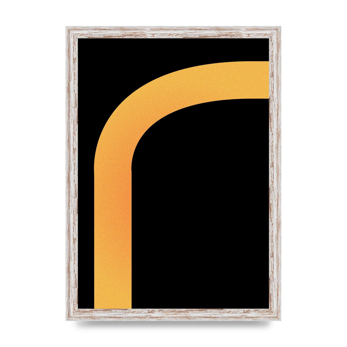 Orange Glow Line Abstract Six Printed Poster - A3 framed