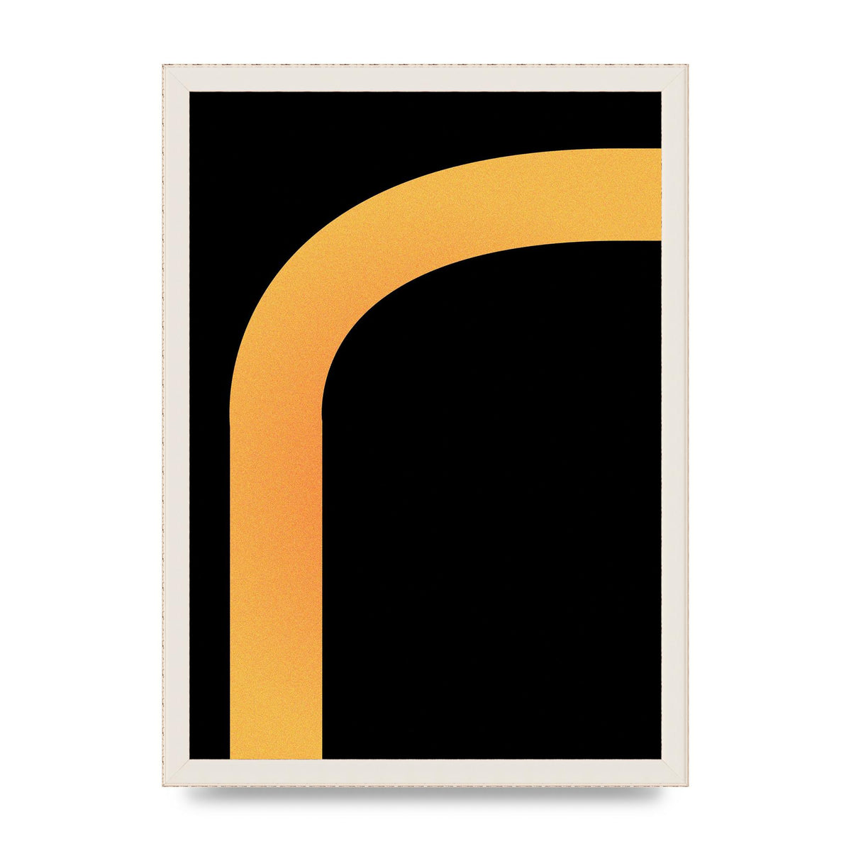 Orange Glow Line Abstract Six Printed Poster - A3 framed