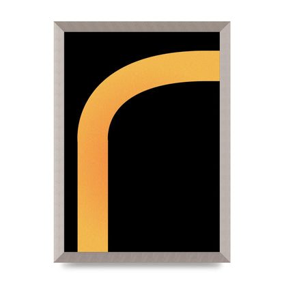 Orange Glow Line Abstract Six Printed Poster - A3 framed