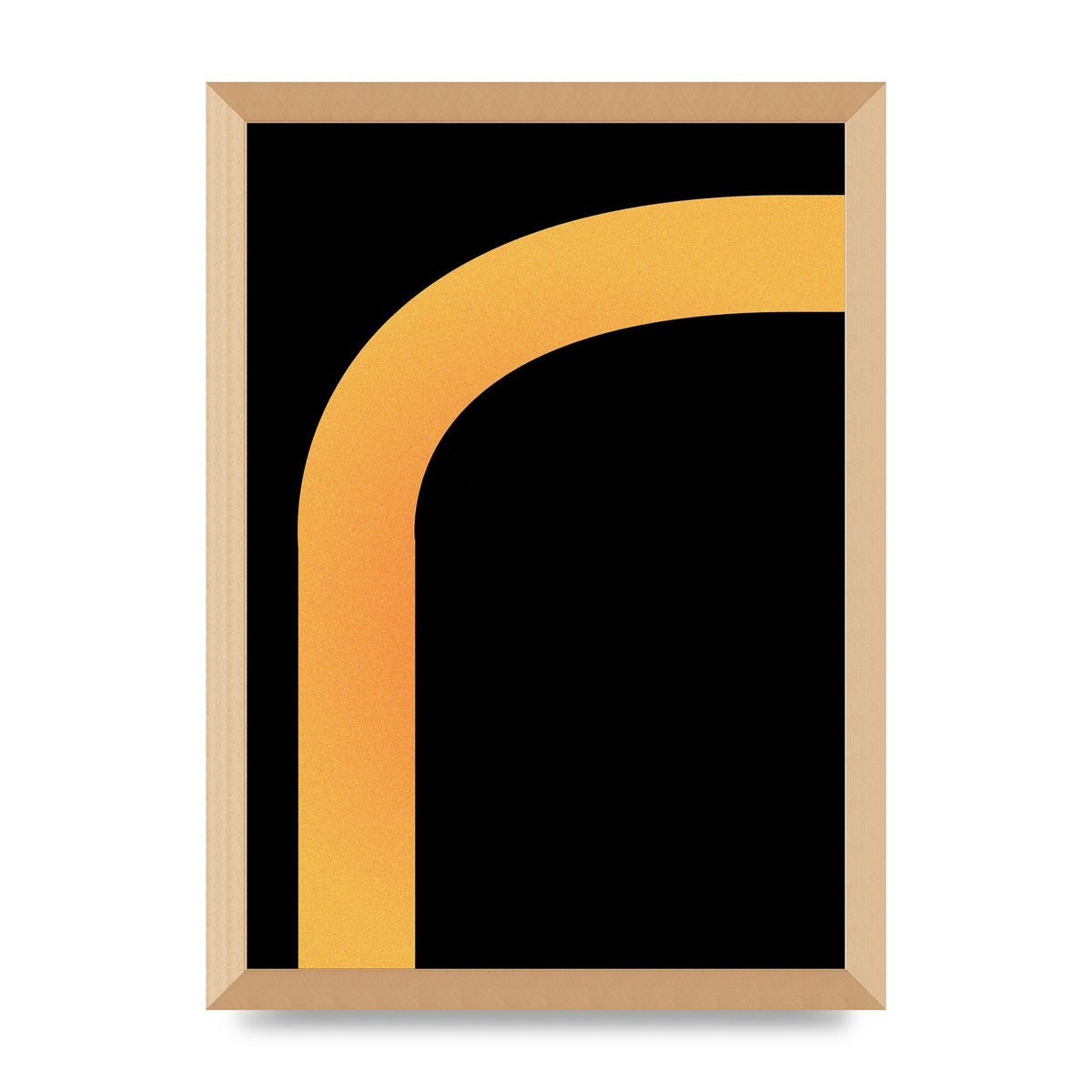 Orange Glow Line Abstract Six Printed Poster - A3 framed