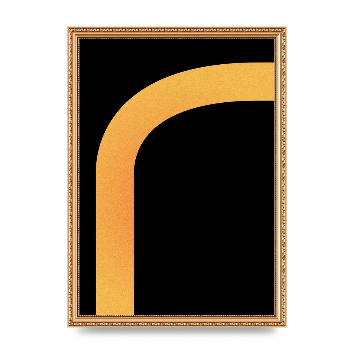 Orange Glow Line Abstract Six Printed Poster - A3 framed