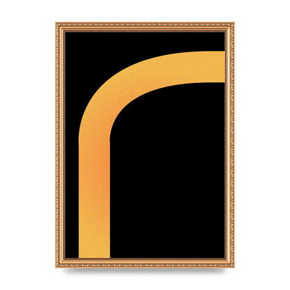 Orange Glow Line Abstract Six Printed Poster - A3 framed
