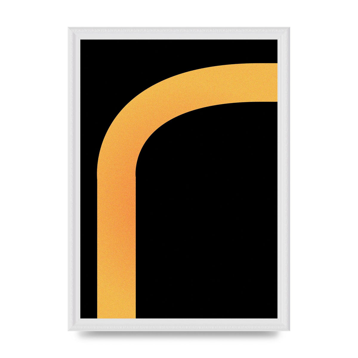 Orange Glow Line Abstract Six Printed Poster - A3 framed