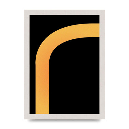Orange Glow Line Abstract Six Printed Poster - A4 framed