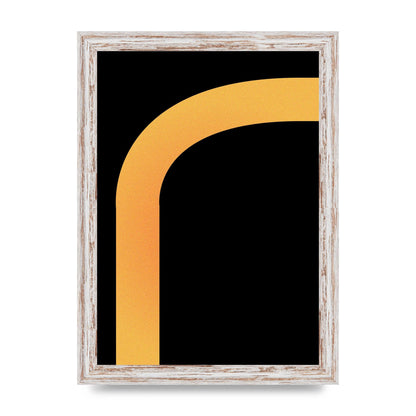 Orange Glow Line Abstract Six Printed Poster - A4 framed