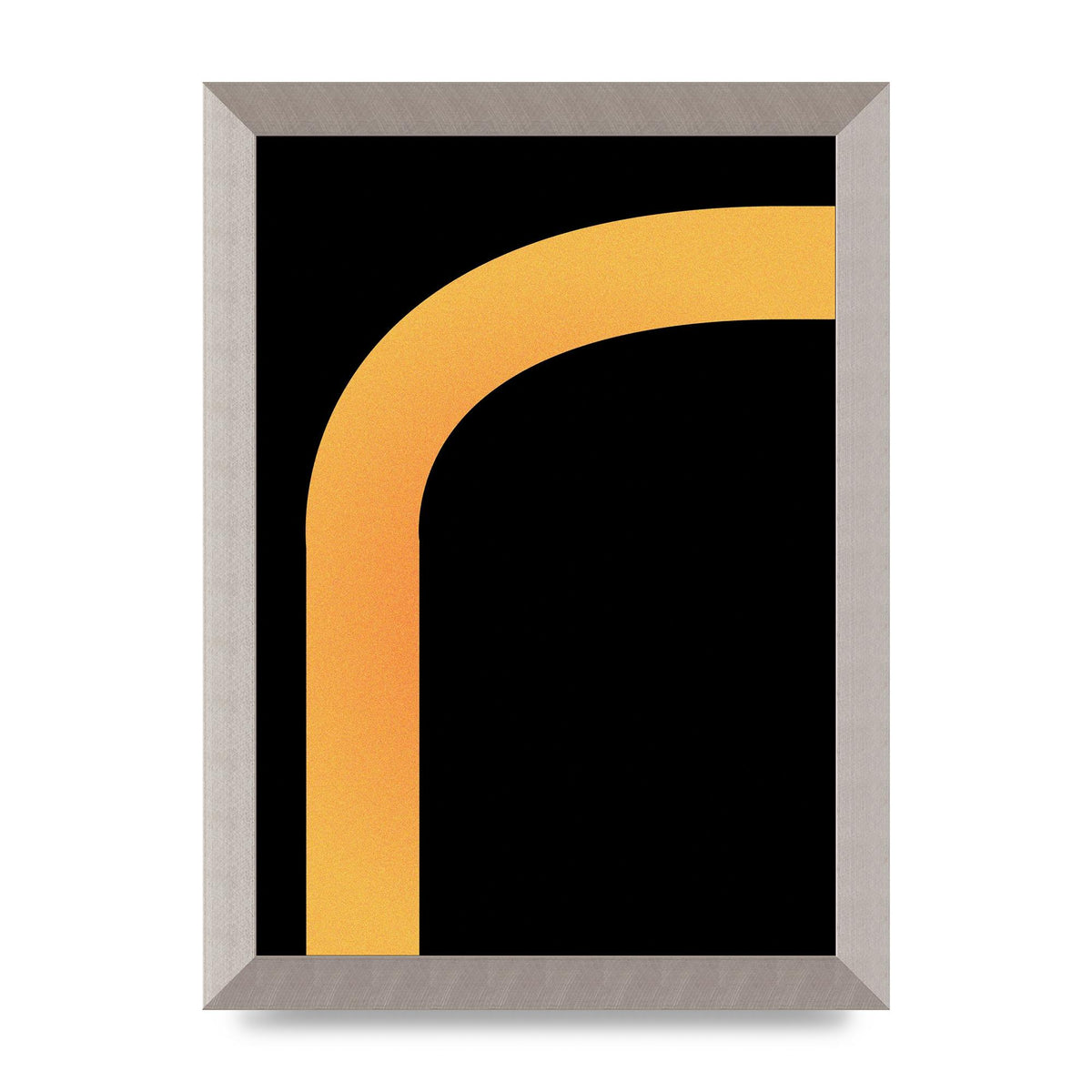 Orange Glow Line Abstract Six Printed Poster - A4 framed