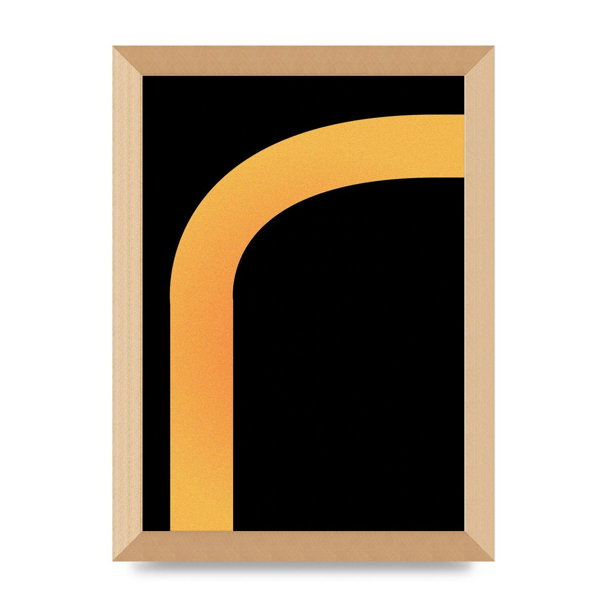 Orange Glow Line Abstract Six Printed Poster - A4 framed