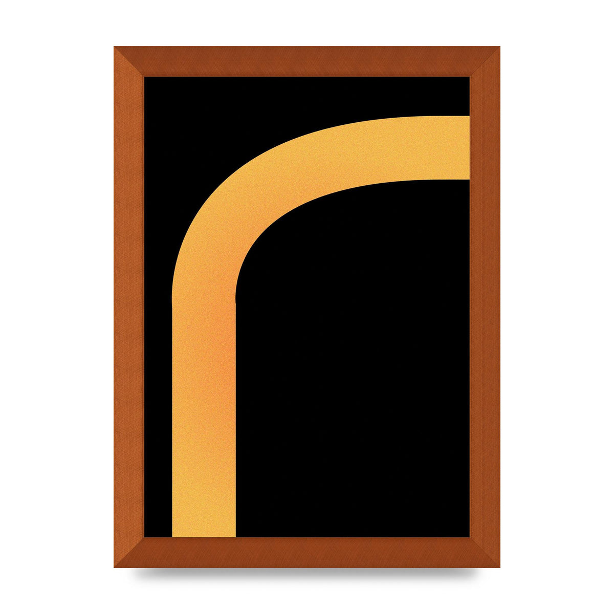 Orange Glow Line Abstract Six Printed Poster - A4 framed
