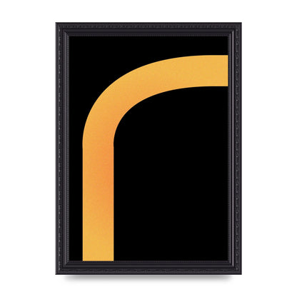 Orange Glow Line Abstract Six Printed Poster - A4 framed