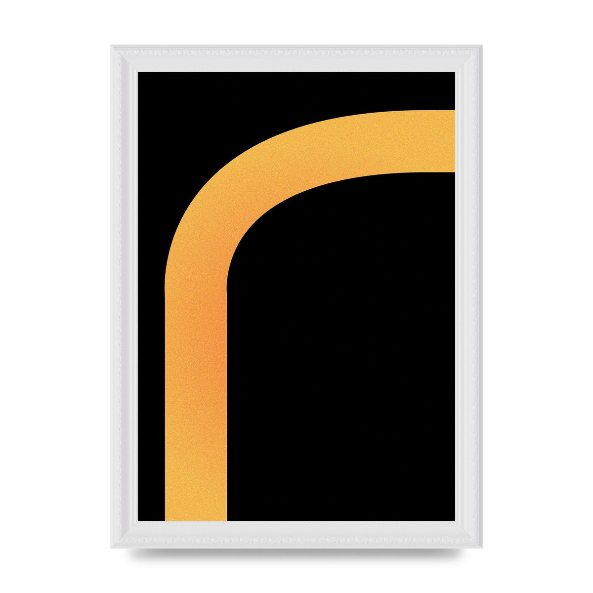 Orange Glow Line Abstract Six Printed Poster - A4 framed