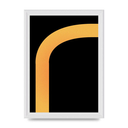 Orange Glow Line Abstract Six Printed Poster - A4 framed