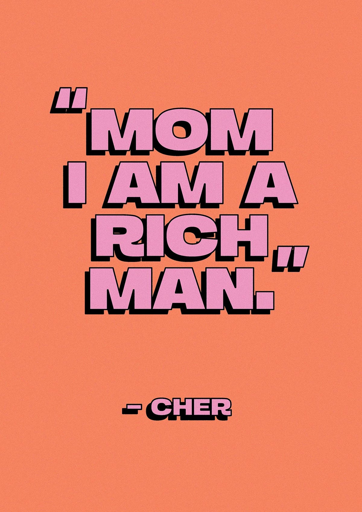Cher Quote Rich Man" Wall Art - detail
