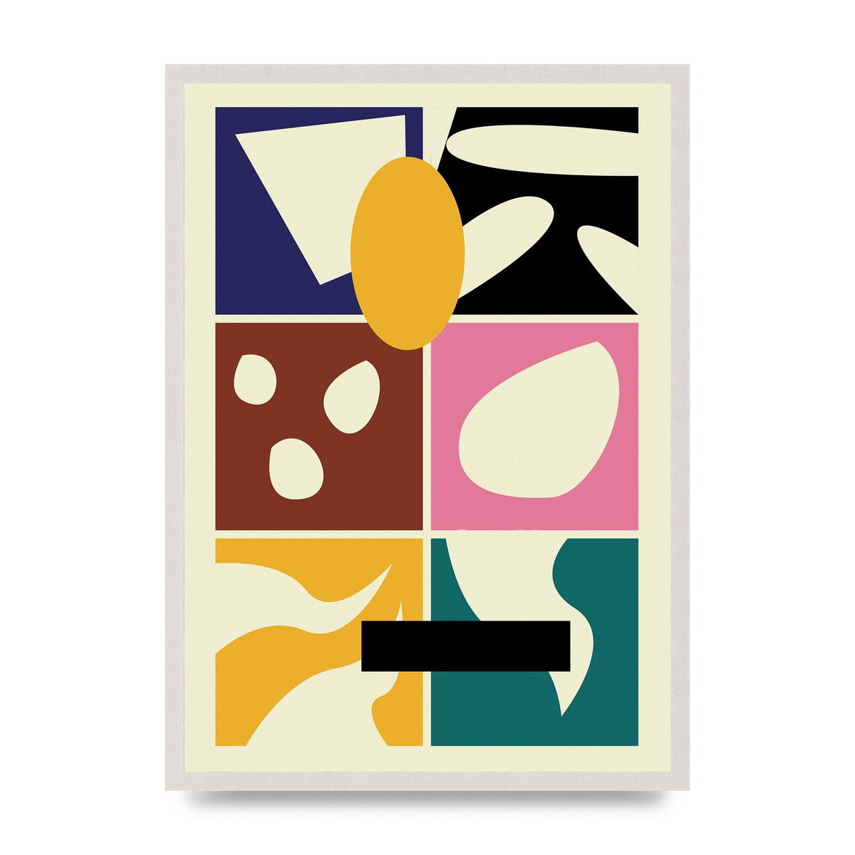 Abstract Collage Mixed Colour One Art For The Home - A2 framed