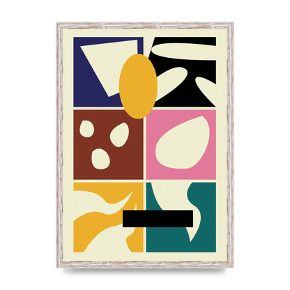 Abstract Collage Mixed Colour One Art For The Home - A2 framed