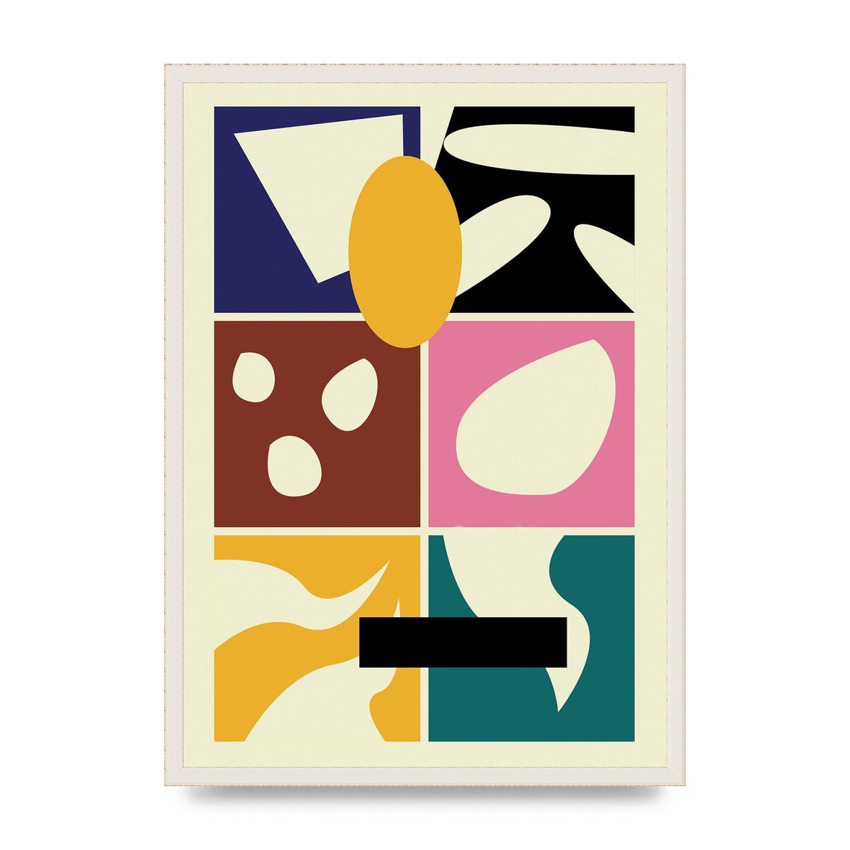 Abstract Collage Mixed Colour One Art For The Home - A2 framed