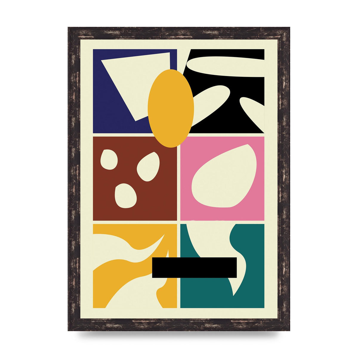 Abstract Collage Mixed Colour One Art For The Home - A3 framed