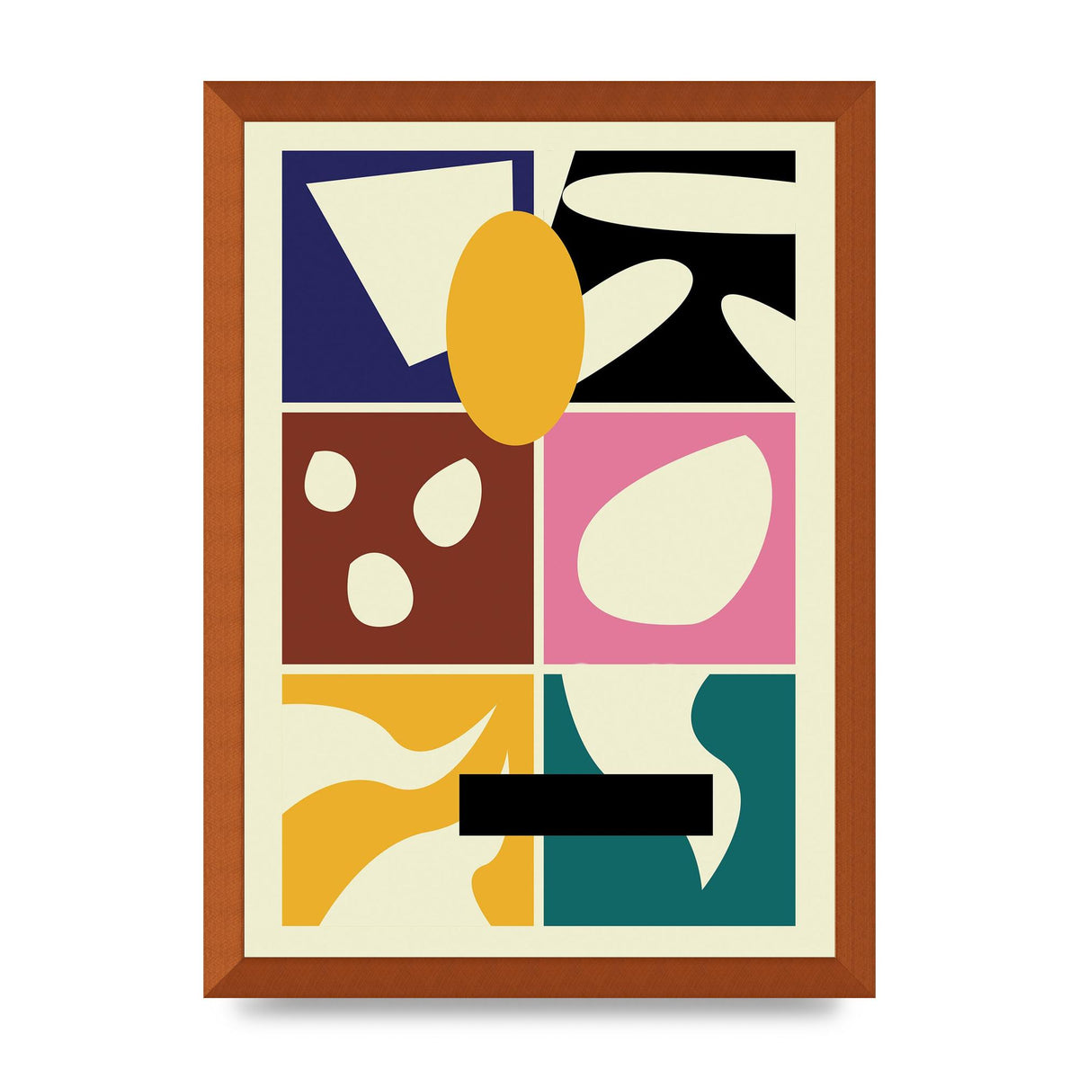 Abstract Collage Mixed Colour One Art For The Home - A3 framed