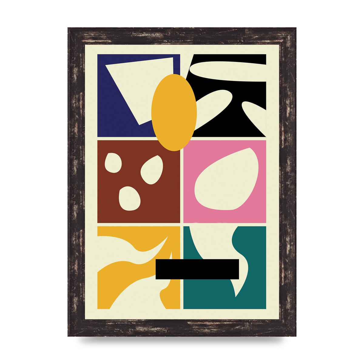 Abstract Collage Mixed Colour One Art For The Home - A4 framed