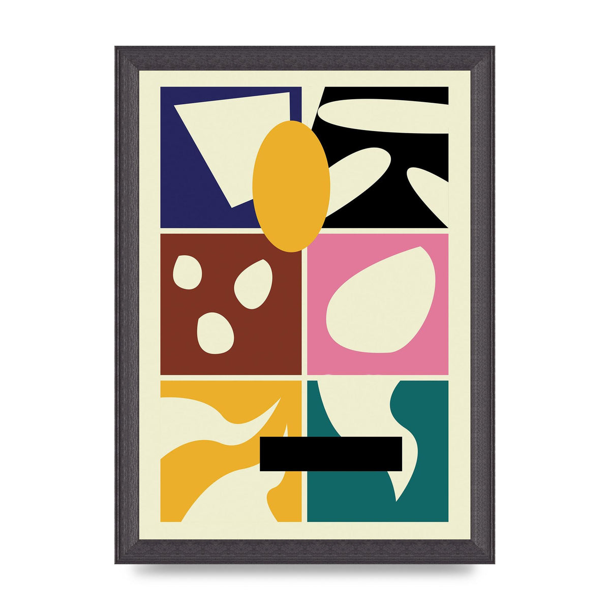 Abstract Collage Mixed Colour One Art For The Home - A4 framed