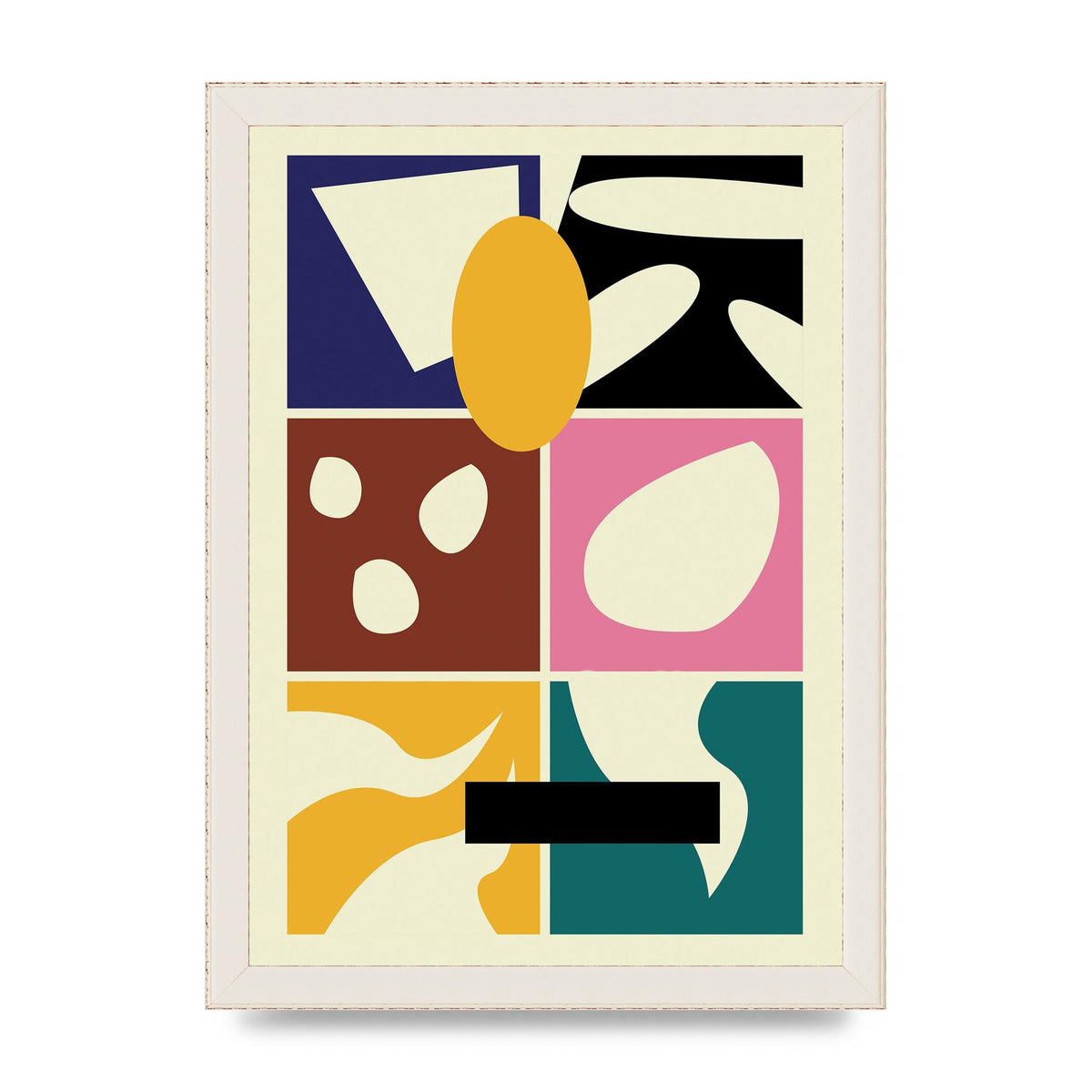 Abstract Collage Mixed Colour One Art For The Home - A4 framed