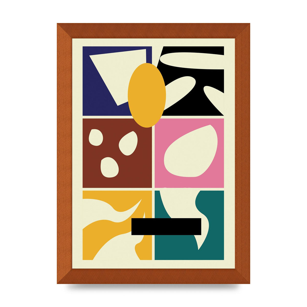 Abstract Collage Mixed Colour One Art For The Home - A4 framed