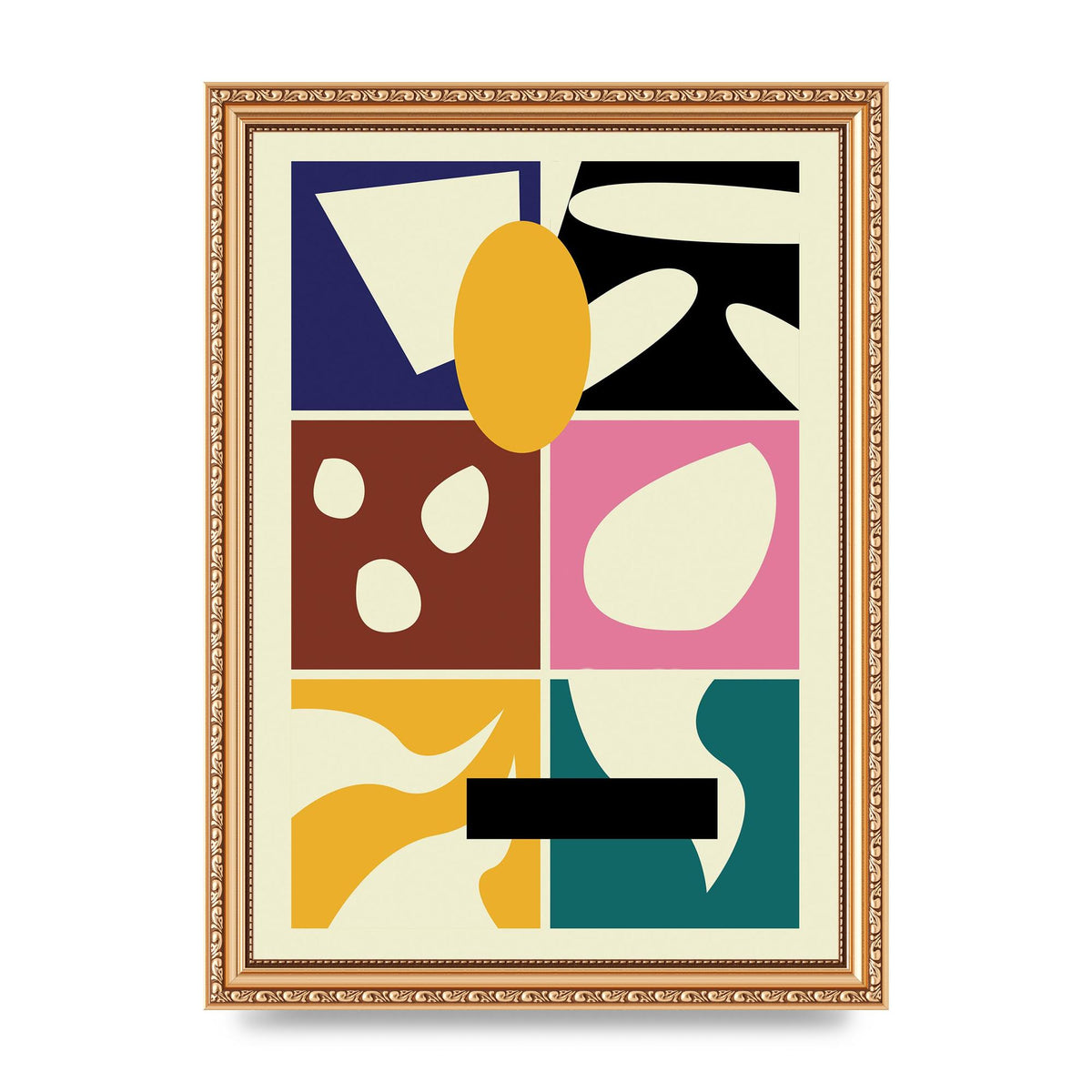 Abstract Collage Mixed Colour One Art For The Home - A4 framed