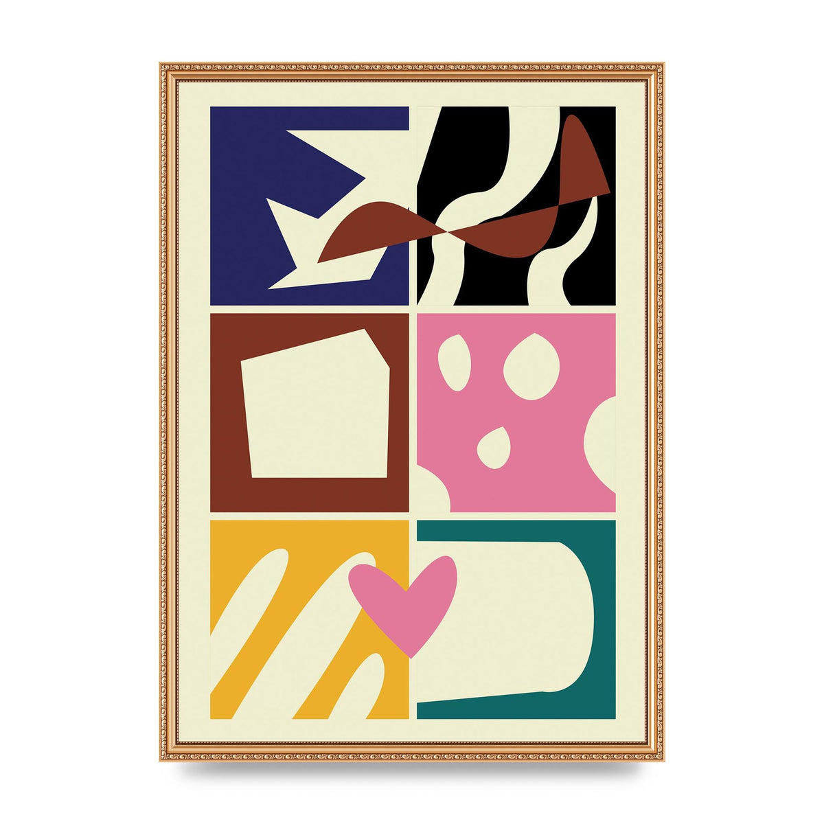 Abstract Collage Mixed Colour Two Printed Poster - A2 framed
