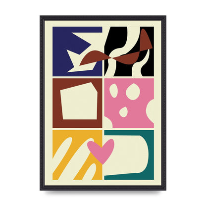 Abstract Collage Mixed Colour Two Printed Poster - A2 framed