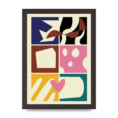 Abstract Collage Mixed Colour Two Printed Poster - A4 framed