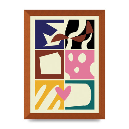 Abstract Collage Mixed Colour Two Printed Poster - A4 framed