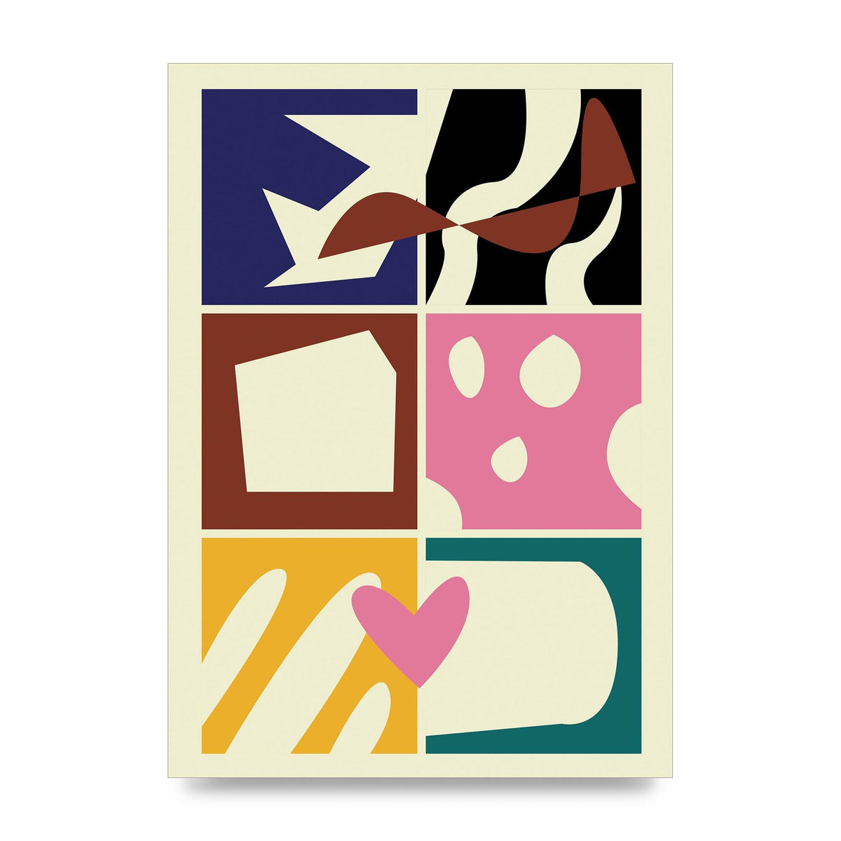 Abstract Collage Mixed Colour Two Printed Poster - unframed print