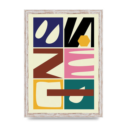Abstract Collage Mixed Colour Three Wall Art - A3 framed
