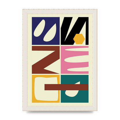 Abstract Collage Mixed Colour Three Wall Art - A4 framed