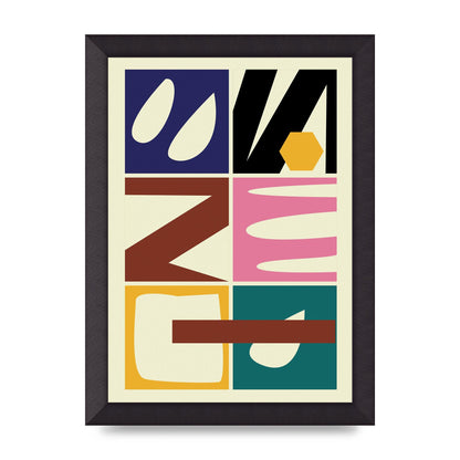 Abstract Collage Mixed Colour Three Wall Art - A4 framed