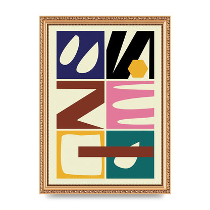 Abstract Collage Mixed Colour Three Wall Art - A4 framed
