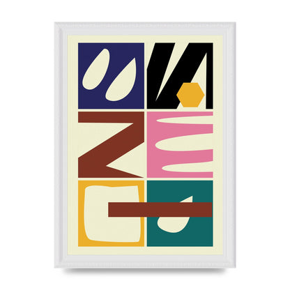 Abstract Collage Mixed Colour Three Wall Art - A4 framed