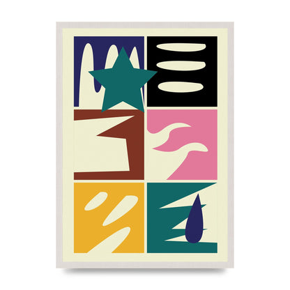 Abstract Collage Mixed Colour Four Art For The Home - A2 framed