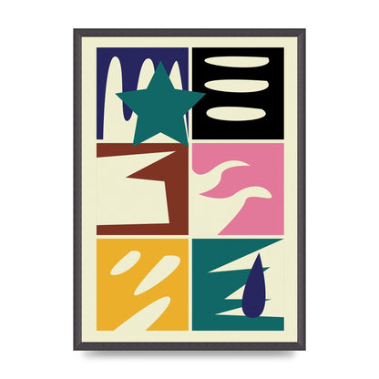 Abstract Collage Mixed Colour Four Art For The Home - A2 framed