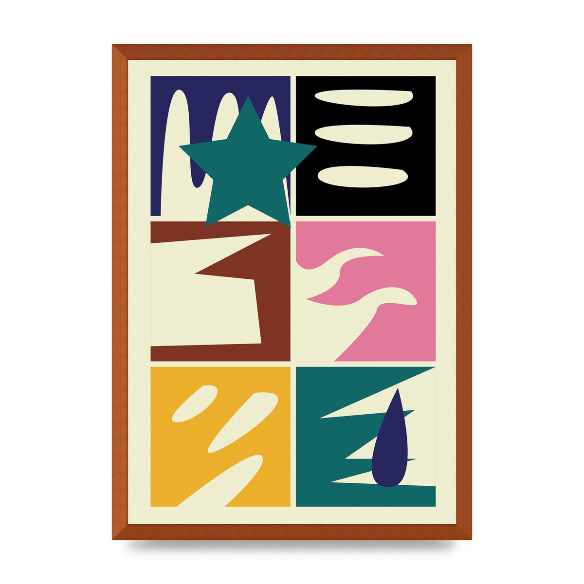 Abstract Collage Mixed Colour Four Art For The Home - A2 framed