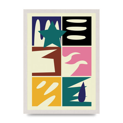 Abstract Collage Mixed Colour Four Art For The Home - A3 framed