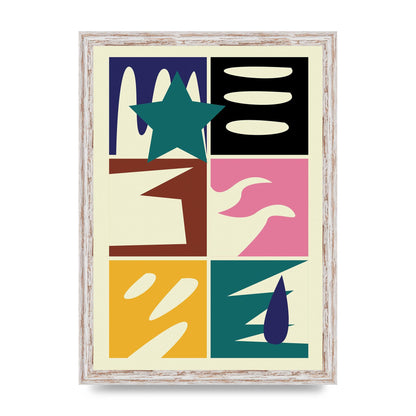 Abstract Collage Mixed Colour Four Art For The Home - A3 framed