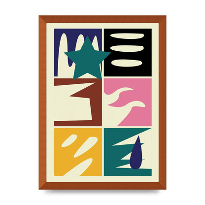Abstract Collage Mixed Colour Four Art For The Home - A3 framed