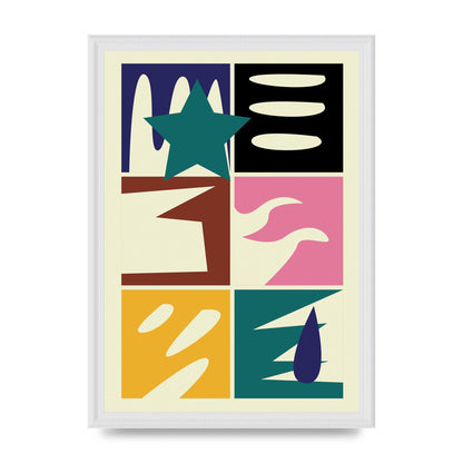 Abstract Collage Mixed Colour Four Art For The Home - A3 framed
