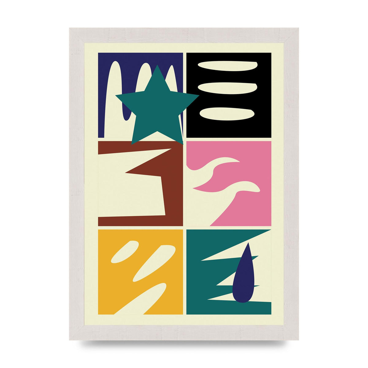 Abstract Collage Mixed Colour Four Art For The Home - A4 framed