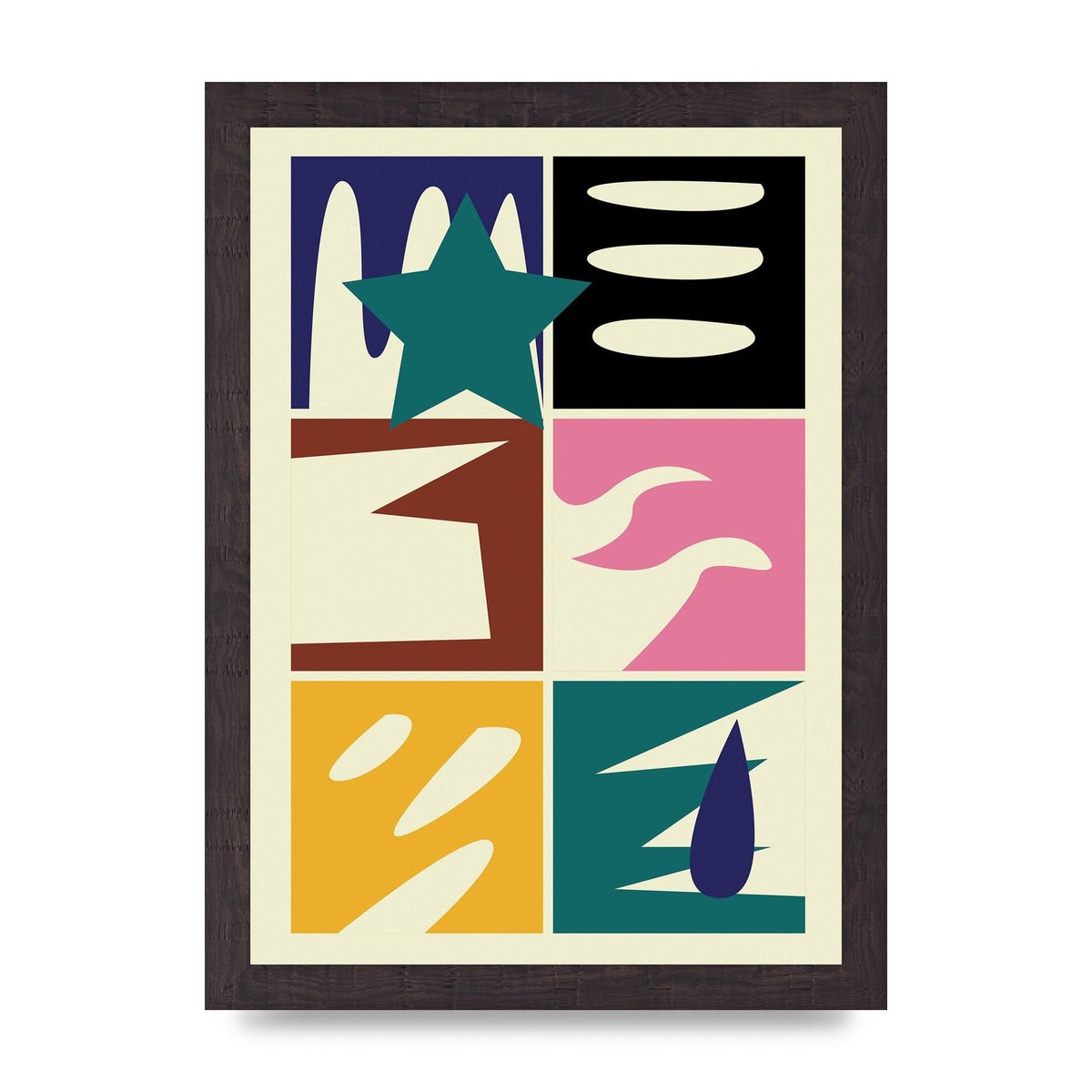 Abstract Collage Mixed Colour Four Art For The Home - A4 framed