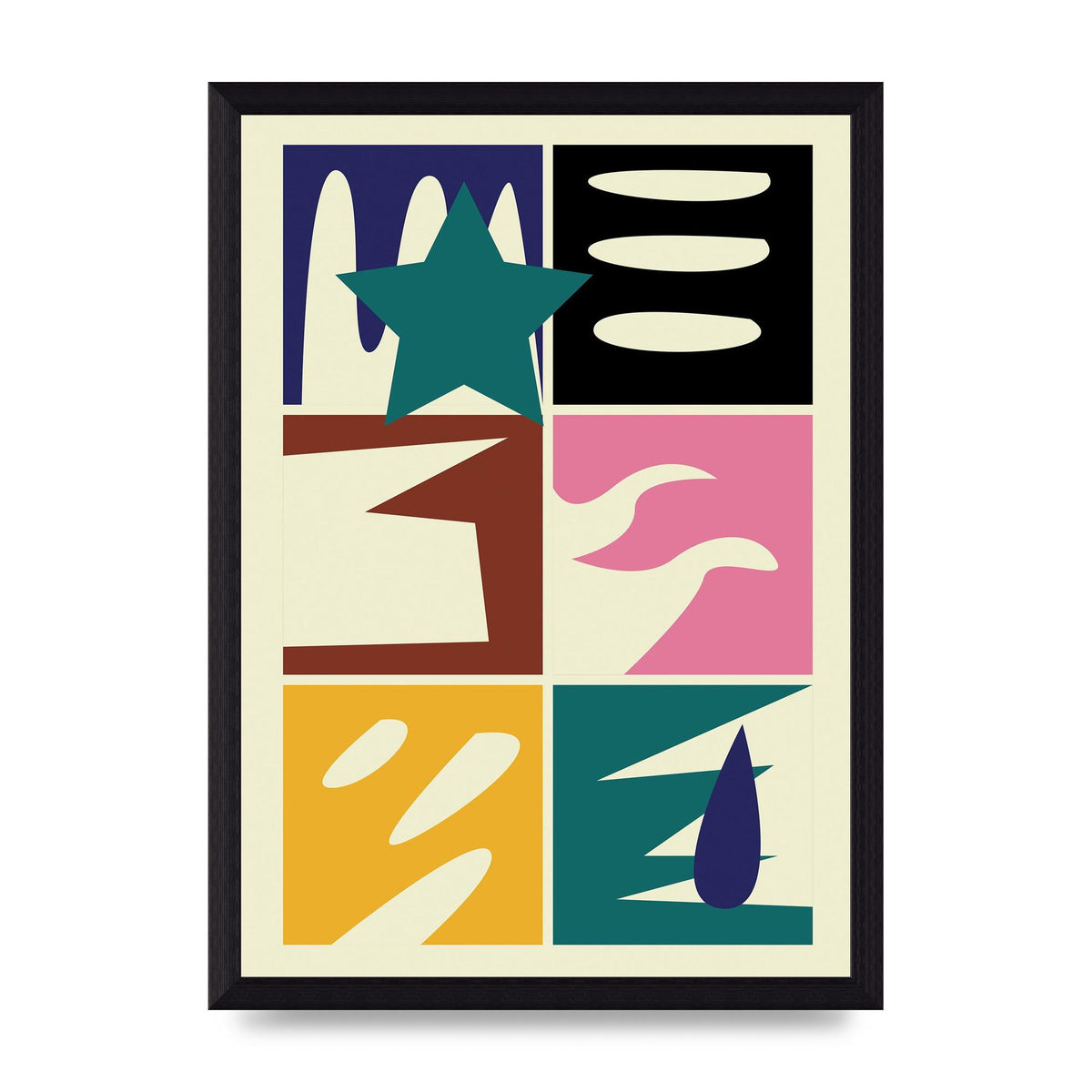 Abstract Collage Mixed Colour Four Art For The Home - A4 framed
