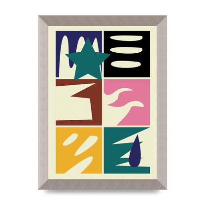 Abstract Collage Mixed Colour Four Art For The Home - A4 framed