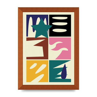 Abstract Collage Mixed Colour Four Art For The Home - A4 framed