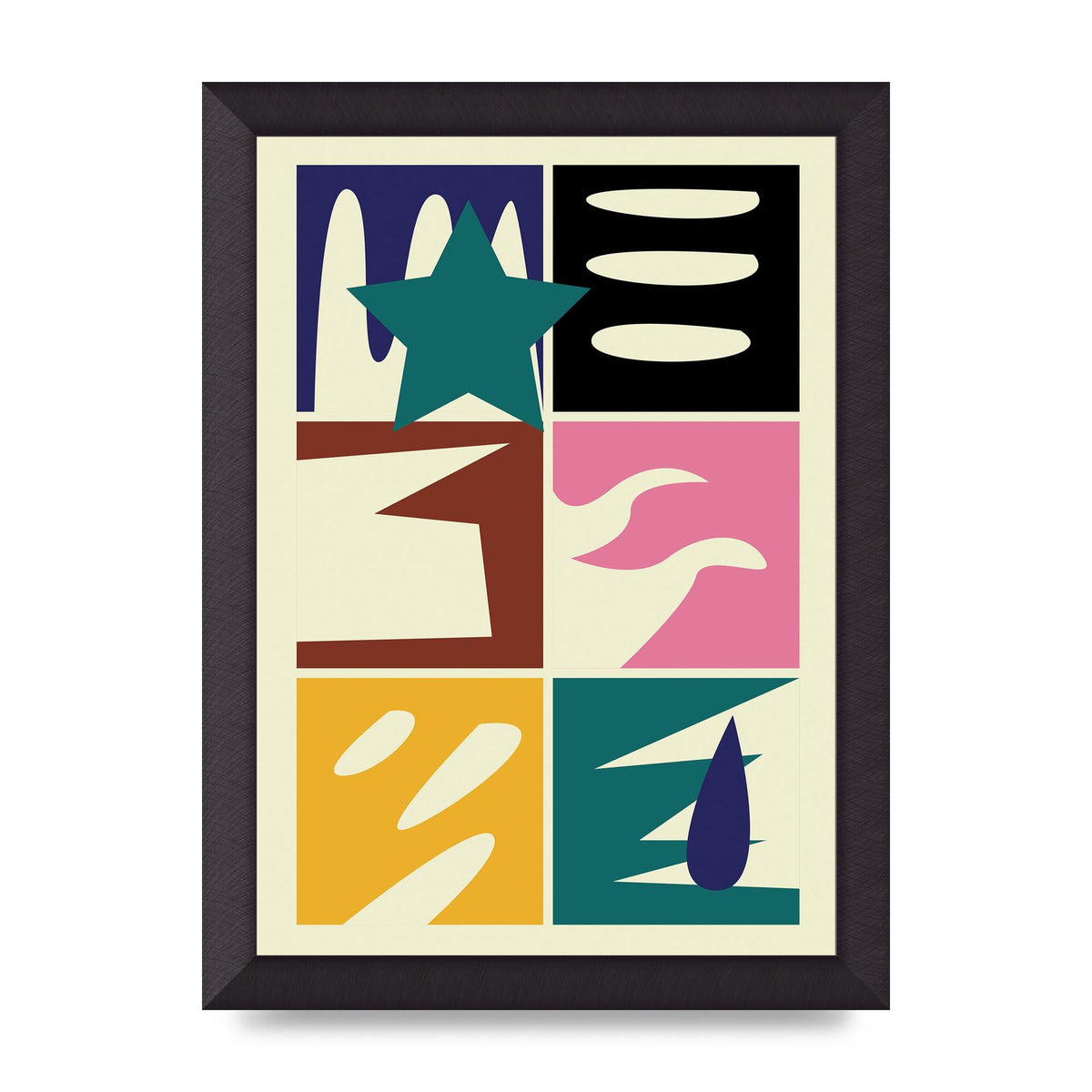 Abstract Collage Mixed Colour Four Art For The Home - A4 framed